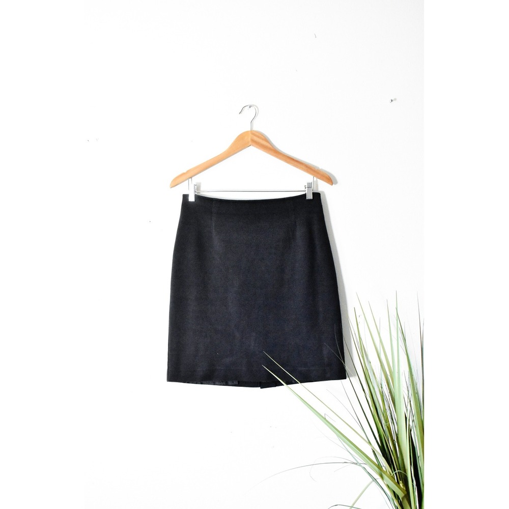 Metro Collection Pencil Skirt Women 10 Black Vintage 90s Minimalist Knee Length